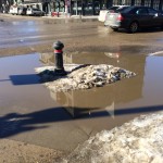 A new pond at the corner of 9th and Broadway